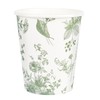Elyxio 100Pcs Floral Paper Cups White Sage Green Flowers Party