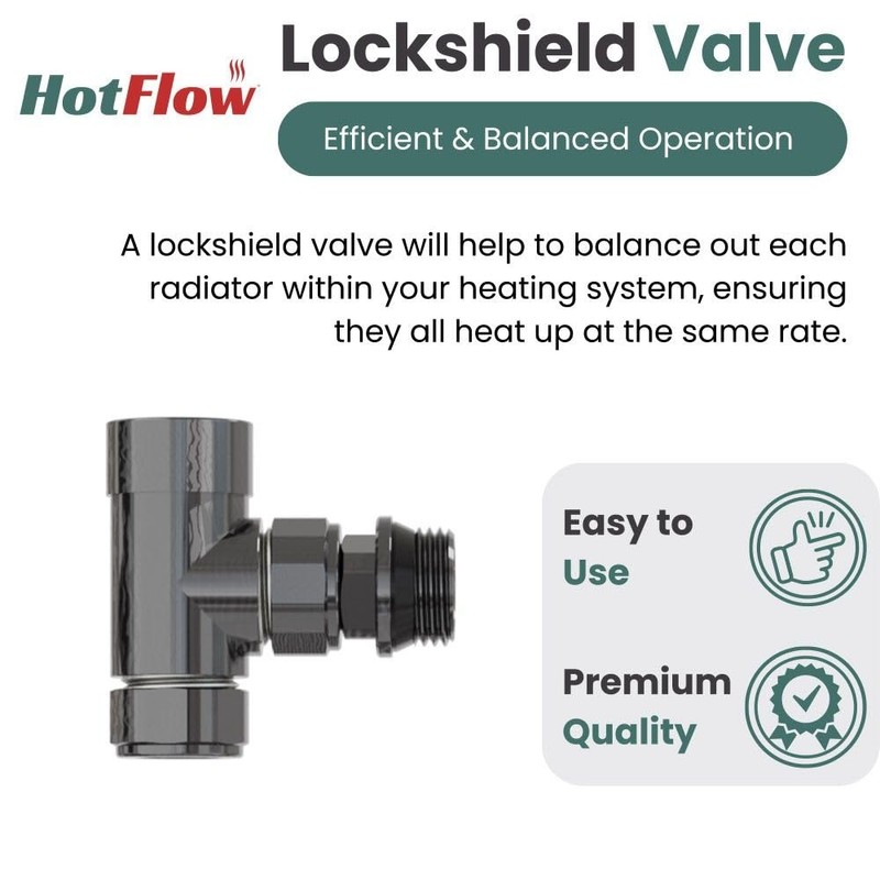 Hot Flow Black Nickel Marella Modern Thermostatic Radiator Valve Angled