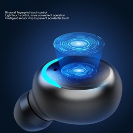 Earbuds LED Display, Wireless Earbuds Noise Cancelling Mic, Touch Control IPX7 Waterproof HiFi Wireless Earphones for Sports Running (F9)