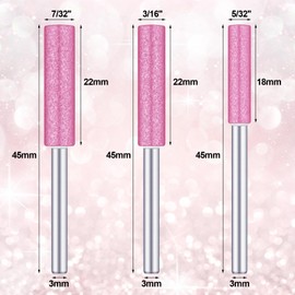 Chumia 30 Pcs Diamond Chainsaw Sharpener Stone Bit High Hardness Chainsaw Sharpening Titanium Plated Wheels Grinding Tool for Electric Chain Saw Jewelry Stone, 5/32, 3/16, 7/32 Inches (Pink)