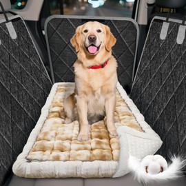 Dog Car Seat Cover for Back Seat, Thickened Dog Bed for Car，Upgraded Bottom Non-Slip，Fits Backseat Extender and Car Seat Cover, Premium Mixed Color Backseat Protector