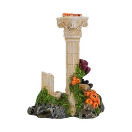 CLASSIC Roman Column Ruin Aquarium Ornament – Ancient Temple-Style Fish Tank Decoration – 145 x 90 x 178mm