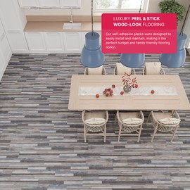 LUCiDA SURFACES Luxury Vinyl Flooring Tiles-Peel and Stick Floor Tile for DIY Installation-Sample Wood-Look Plank-Quilt-Basecore-6 inch x 12 inch