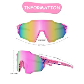 TTOAOKE Kids Sunglasses Youth Baseball Glasses for Sports & Cycling Lightweight Anti-Glare Softball Goggles for Boys & Girls (PF008)