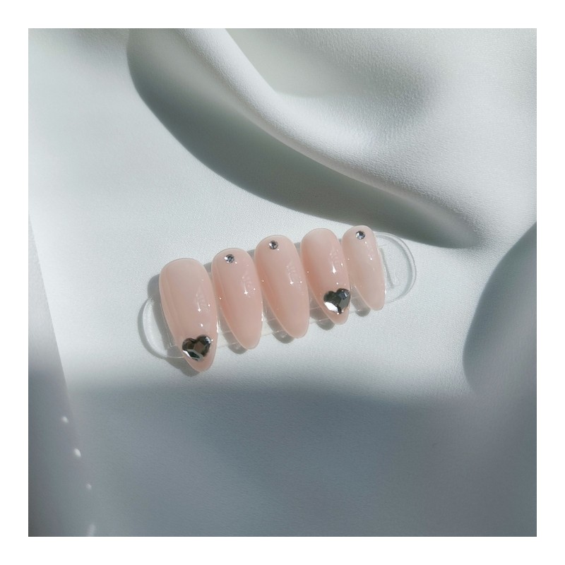 Daily Simple Heart Handmade Nail Tips - Petit Square /