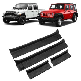 JONGCOVER Door Sill Guards Kit Rubber Door Entry Guards Protector for 2018-2024 Wrangler JL JLU Gladiator JT 4 Door Accessories Parts Door Sill Guards Edge, 4PCS