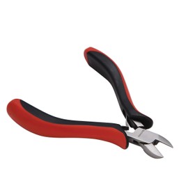 The Beadsmith Platinum Series German Flush Cutter, 4.75 inches (120mm) with Polished Steel Head, red and Black Ergonomic Comfort Grip Handle and Double-Leaf Spring, Tool for Jewelry Making