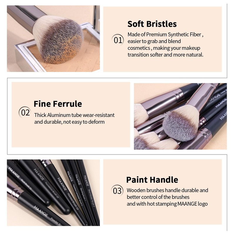 MAANGE Makeup Brushes Set 46 Pcs Makeup Tool Set Premium