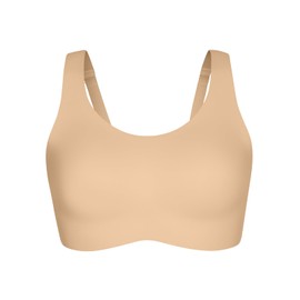 KNIX Revolution Adjustable Pullover Sports Bra - Medium Impact, Wireless Seamless Bras, Adjustable Straps- Machine Washable - Warm Sand, 34D (1 Pack)