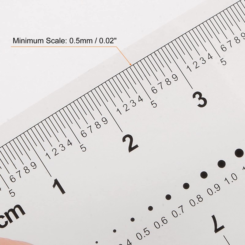 sourcing map Films Flexible Ruler 8 Inch 0.5 mm Scale