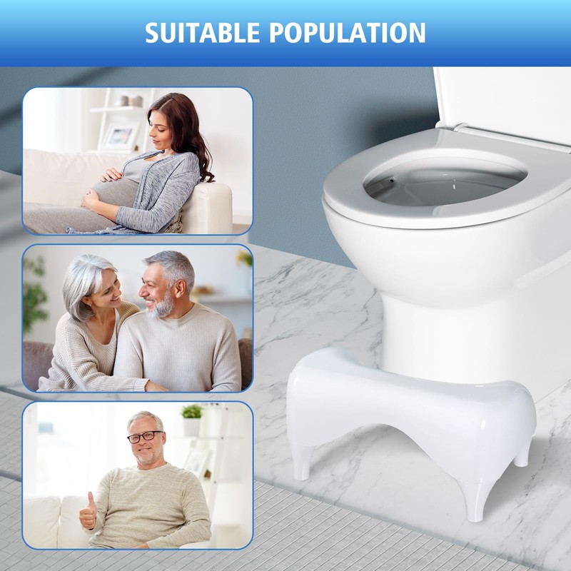 STARWISH Toilet Stool for The Bathroom, Squatting Position Helps Improves