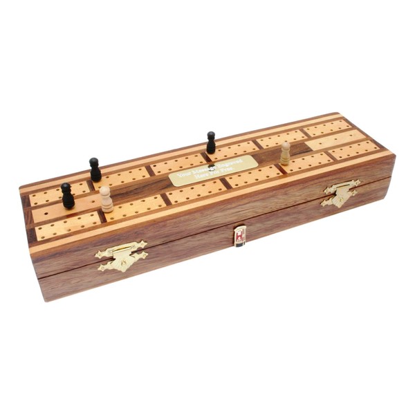 Gamekeepers Cottage gifts Post Box Wooden Cribbage Board with Playing