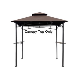 APEX GARDEN Replacement Canopy Top CAN ONLY FIT for Model #L-GG001PST-F 5' X 8' Brown Double Tiered Canopy Grill BBQ Gazebo (Top Only) (Brown)