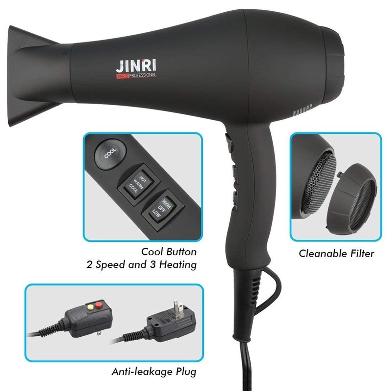 Hair Dryer 1875W, Negative Ionic Fast Dry Low Noise Blow
