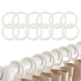 KAIYAYA Pack of 120 Curtain Rings White 40 mm Rings Shower Curtain Hooks Plastic Shower Curtain Rings Removable Shower Curtain Rings White for Curtains and Curtain Poles