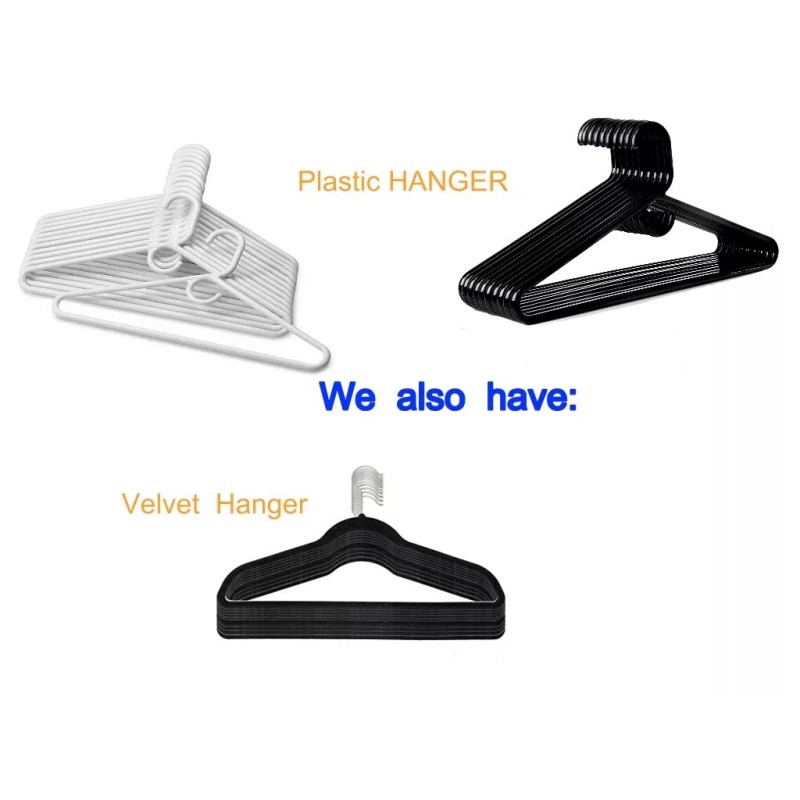 Unbranded Plastic Hangers HD Heavy Duty, 16 Pcs. Black Color,