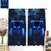 ShiTingYu Gaming Boys Curtains, Video Game Kids Window Drapes Blue