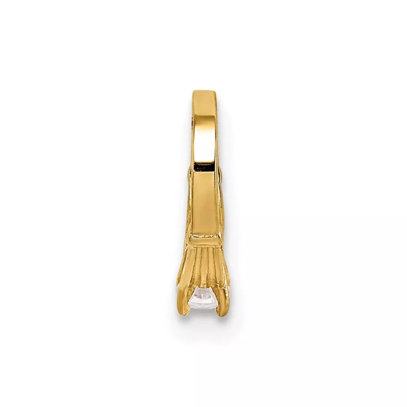 Unbranded 14K Yellow Gold 3D Ring with White CZ Charm