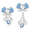 Dreamboat Blue Axolotl Jacket Stud Earrings for Women 925 Sterling