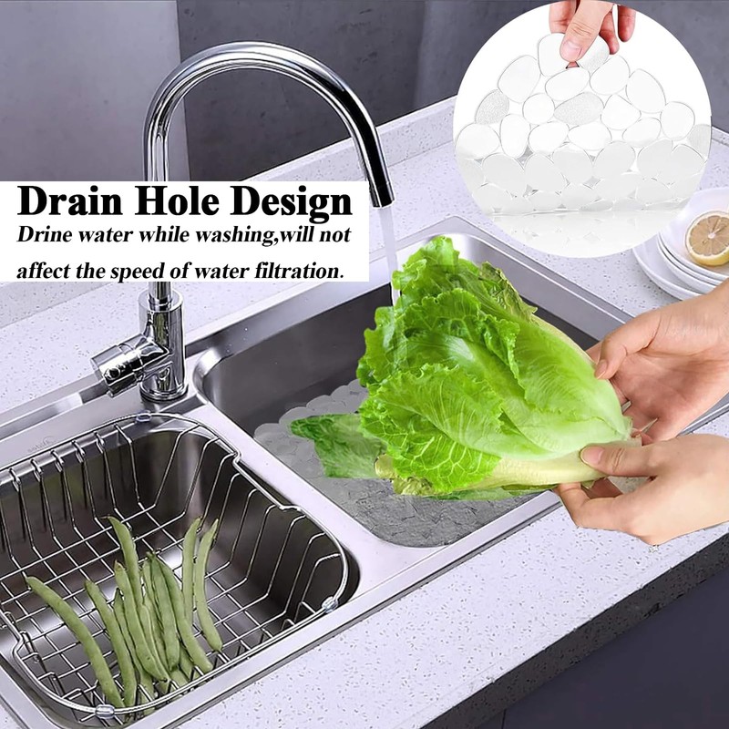 1Pcs Transparent Sink Protector Mat, Sink Protector, Non-Slip, Fast Draining