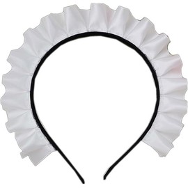 Zhuluck White Ruffle Headband Maid Hair Hoop Gorgeous Sweet Headdress Anime for Cosplay for Head Circumferences of Most Women Hair Accessories Headbands Hats and Caps
