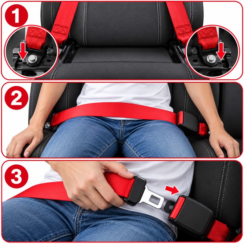 Universal Adjustable Retractable Three-Point Seat Belt – Automatic Telescopic Vehicle