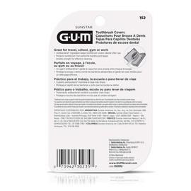 GUM - Protectores para Cepillo Dental con Protección Antibacterial - Mantiene las Cerdas Limpias y Protegidas - Paquete con 4 Fundas