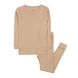 Leveret Kids Pajamas Boys & Girls Solid Beige 2 Piece Pajama Set 100% Cotton Size 2 Years