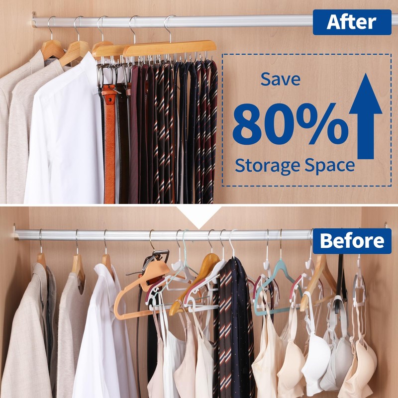 ELONG HOME Belt Hanger for Closet, 2 Pack Closet Organizers