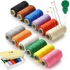 12 Colours Sewing Thread, 350 Yards/Spool, Pre-Wound Spool Sewing Thread