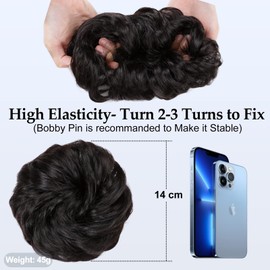 Hair Extensions Hairpiece Bun Dark Chestnut Brown Hair Scrunchie Elastic Band Updo Hairstyles Like Real Hair Extensions Voluminous Messy Bun Hair Piece Mono Colour 45 g