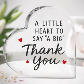 Joy Crafters Thank You Sign Heart Shaped Acrylic Plaque, Thank You Gifts for Women Men Family, Appreciation Gifts For Coworkers, Boss, Teachers, Friends, Inspirational Plaque Table Decor