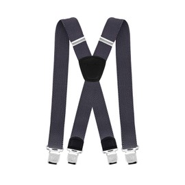 Decalen Men’s Braces, The Strongest Braces On The Market, 4 cm Wide With 4 Metal Clips, Long, Adjustable and Elastic X-Shape For All Men, One Size - grey