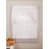 MK Collection - Juego de 3 Cortinas de Cocina y café trituradas, Color Blanco o Antiguo (Blanco)