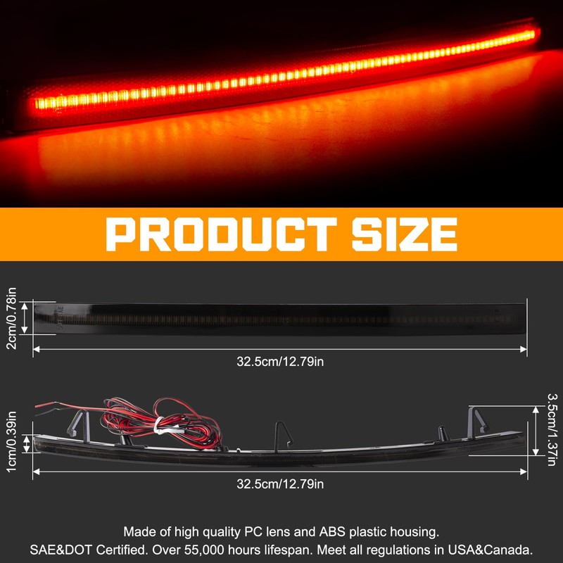 Gempro Rear Bumper Reflector Lights for 2014-2019 Chevy Corvette C7