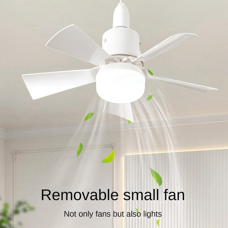 Stroagymoon Socket Fan Light Small Ceiling Fan with Light and