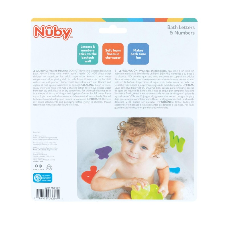 Nuby Foam Bath Letters and Numbers for Toddlers - Bath