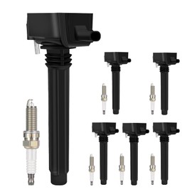 Ignition Coil Pack UF648 and Iridium Spark Plugs 97390 Compatible with Chrysler 200 300 TOWN & COUNTRY Dodge Avenger Charger Durango Grand Caravan Jeep Wrangler Ram 1500 3.2L 3.6L V6 (Set Of 6)