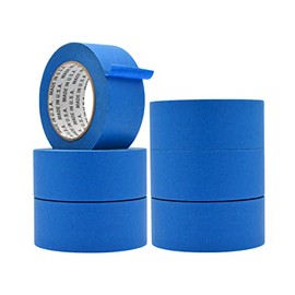 WOD PMT21B Blue Painterâs Tape - 2 inch x 60 yds. (24 Pack). Thick & Wide Masking Tape for Safe Wall Painting, Building, Remodeling, Labeling, Edge Finishing