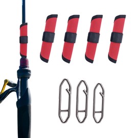Gosknor 4pcs Lure Wrap & 30pcs Fishing Topwater Speed Clips, 5.9 Inch Bait Gloves Supplies Accessories Equipment Gear for Rod Hook Covers to Protect Fishermen Safe