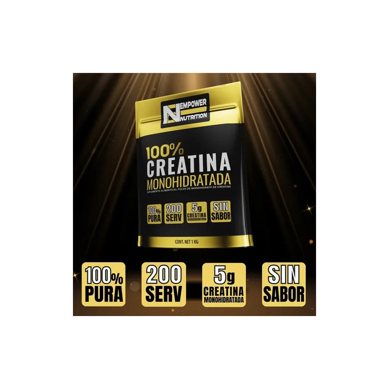 Empower N. Creatina Monohidratada 100 Pura 1 Kg 200 Servicios