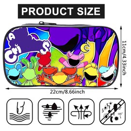 YCFAIIKG Smiling Pencil Case for School, Children's Pencil Case, Anime Pencil Case with Zip, Suitable for Students, Schools and Offices, black, Fashion