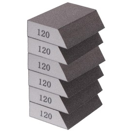 sourcing map 6pcs Sanding Sponge Blocks 400-500 Grit Sanding Sponge with Angled Edge 4"x2.8"x1", Washable and Reusable Foam Sanding Block for Polishing Kitchen Metal Wood Drywall Home