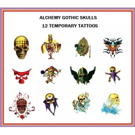Alchemy Carta LTD -  Gothic Skulls series 2 - 12 vending temporary tattoos