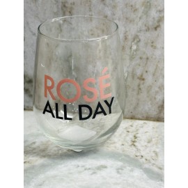 Cristar Rose All Day 16.6 oz. Tumbler Seamless Inspirational Clear Wine Glass