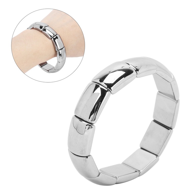 Terahertz Bracelet Rectangle Beads Stretch Bangle Woman Men Bracelet Gift