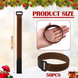 SATINIOR 50 Pcs 12inch Garland Ties Decorative Reusable and Flexible Banister Ties for Garland Wreath Light Banisters Home Stairways Railings Decoration(Brown)