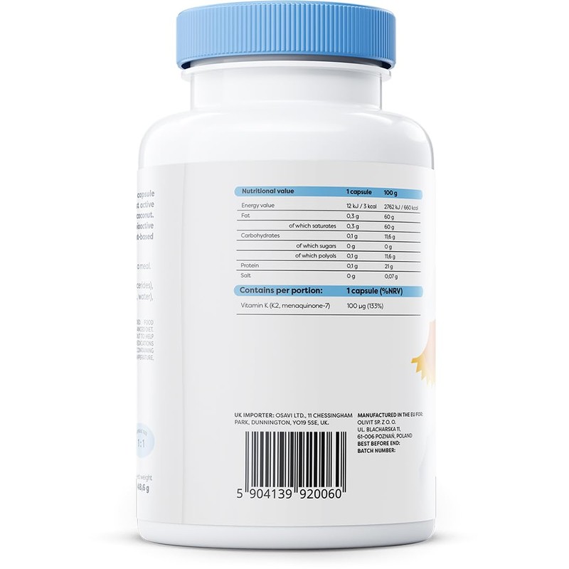 Osavi Vitamin K2 MK-7, 100mcg - 120 softgels