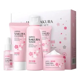 Set Sakura, Skincare Japonés, 5 Piezas