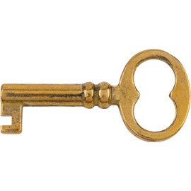 Small Brass Plated Hollow Barrel Skeleton Key Reproduction - Antique Skeleton Keys for Furniture | SK28-DB